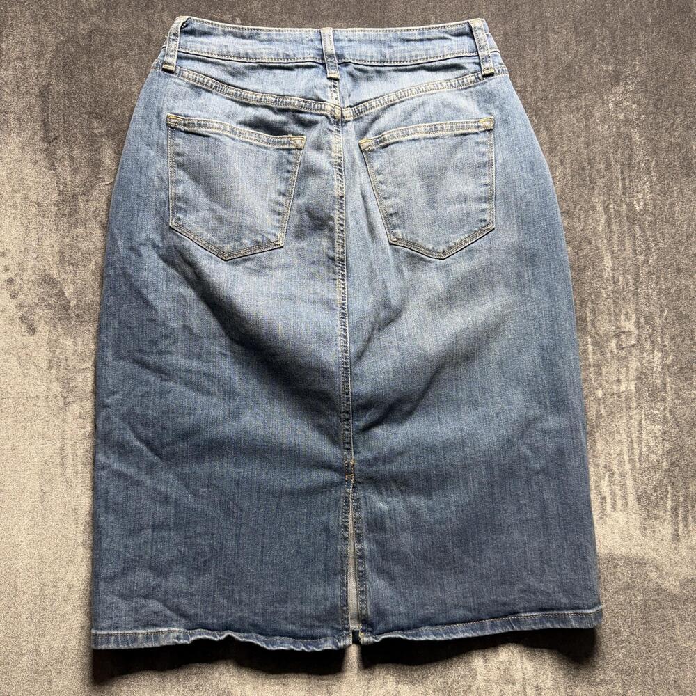 SONOMA Goods For Life Skirt Womens 8 Blue High Rise Denim Knee Length Stretch - Picture 8 of 9